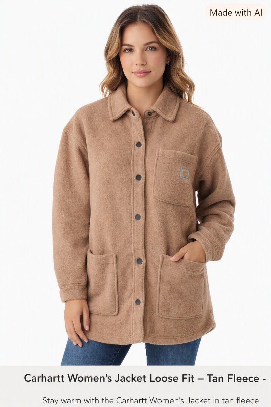 Carhartt Women’s Jacket Loose Fit — Tan Fleece (XS) NWOT